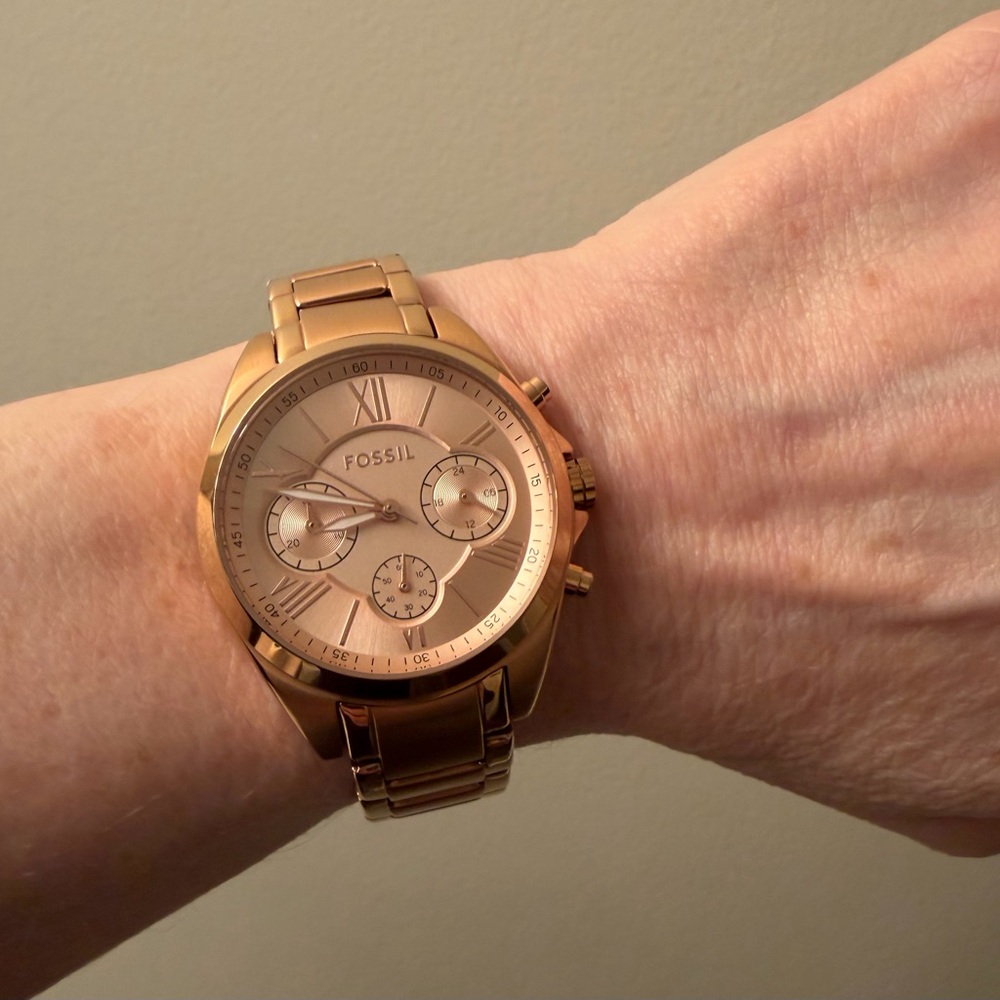Fossil Modern Courier Chronograph Rose Gold Tone Stainless Steel Watch - Picture 9 of 9